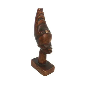 Vintage Women African Tribal Art EBONY Wood Carving Statue